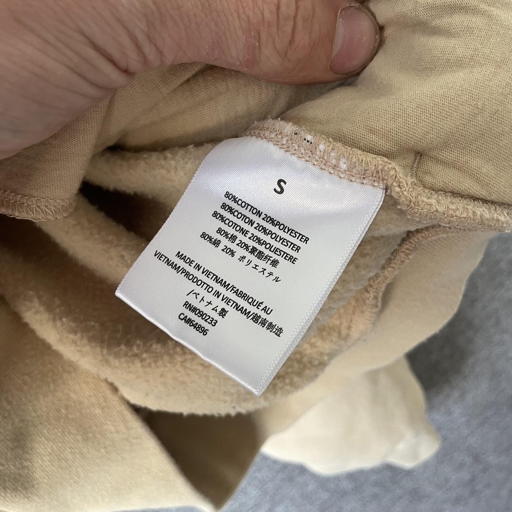 Fear Of God Essentials Sweatshirt Small Beige Full Zip Mock Neck Fleece - Picture 9 of 11
